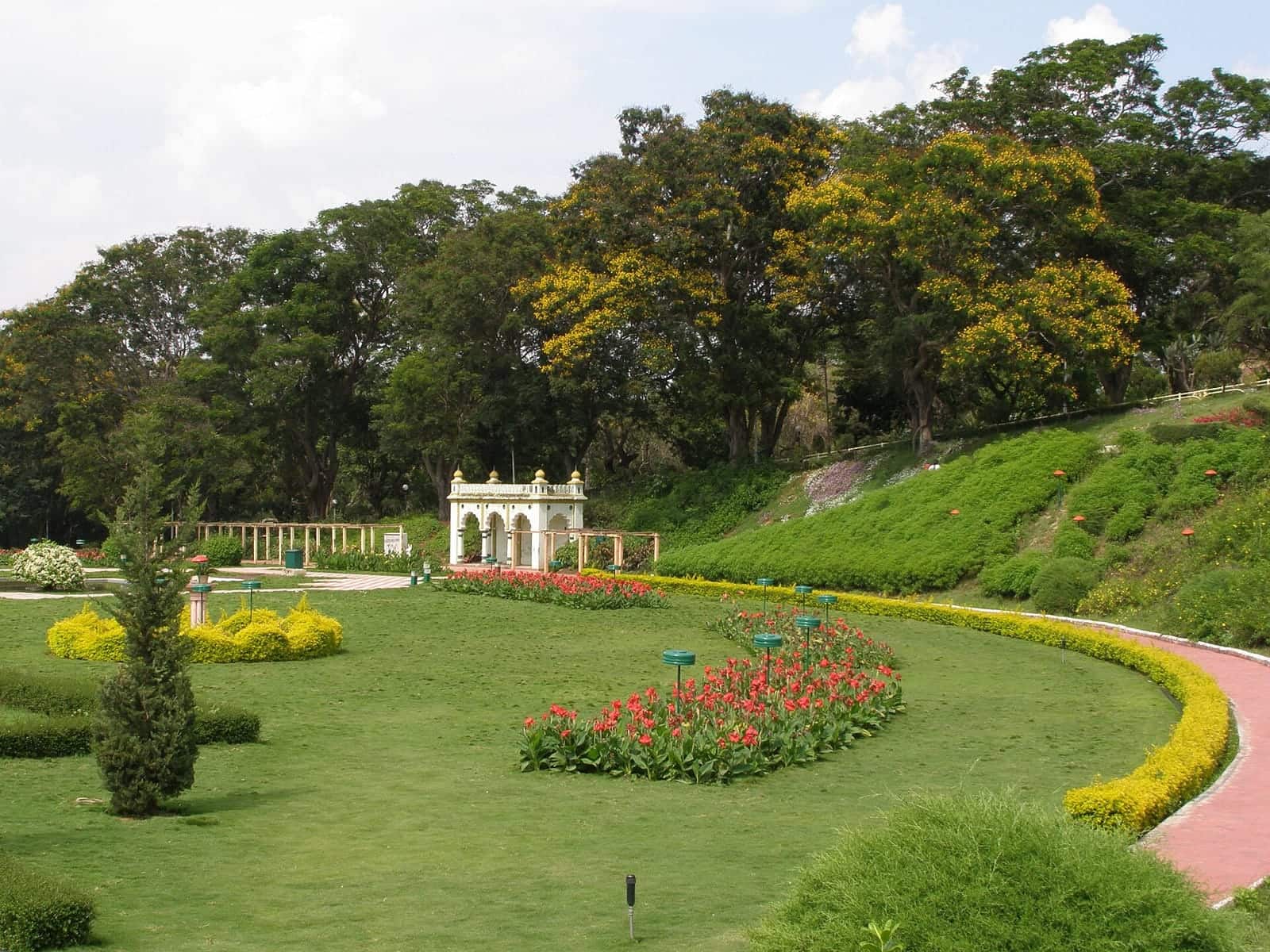 Terraced lawns and flowerbeds at Brindavan Gardens