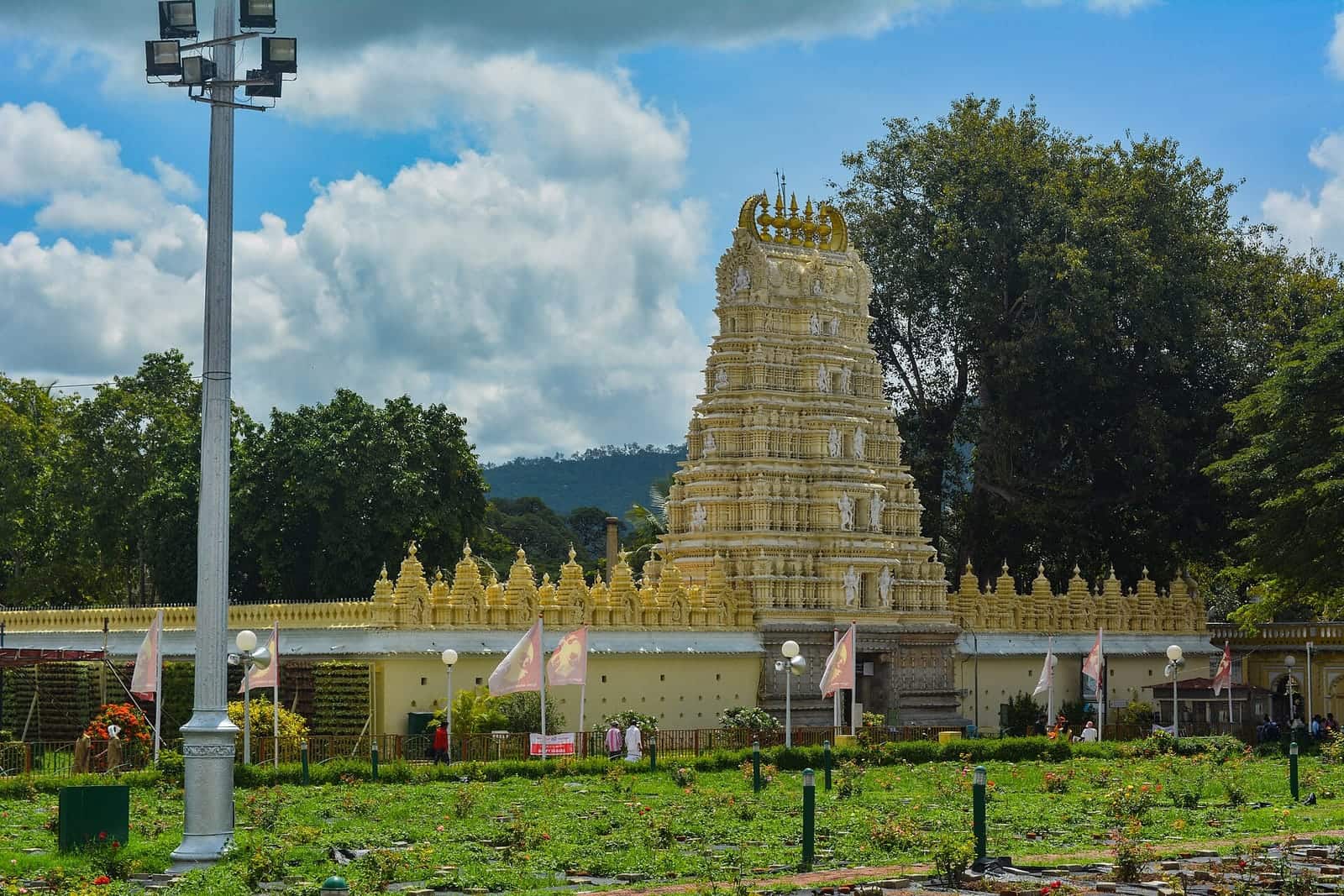 The gopuram of Chamundeshwari Temple on Chamundi Hills