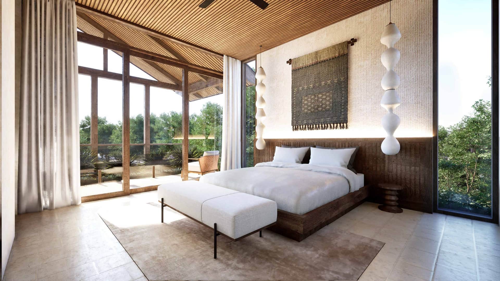 Bedroom inside an Ayana Woods villa
