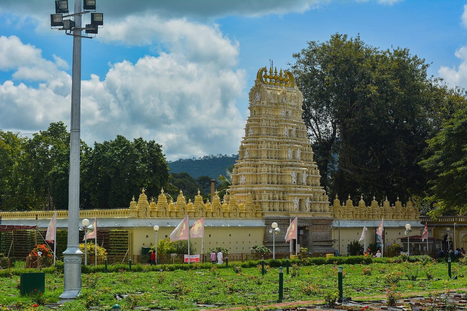 The gopuram of Chamundeshwari Temple on Chamundi Hills